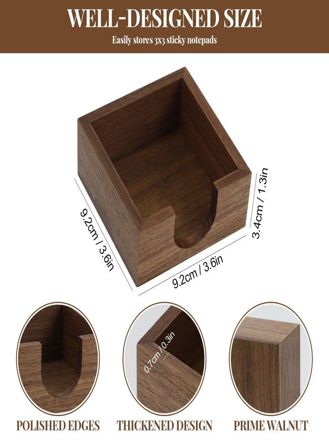 MultiBey Walnut Wood Sticky Note Holder, 3x3 Inch Self -Sticky Note Pad Holder, Post It Note Dispenser Memo Pad Holder Dispenser Organizer for School Office Desk Supplies - Image 5