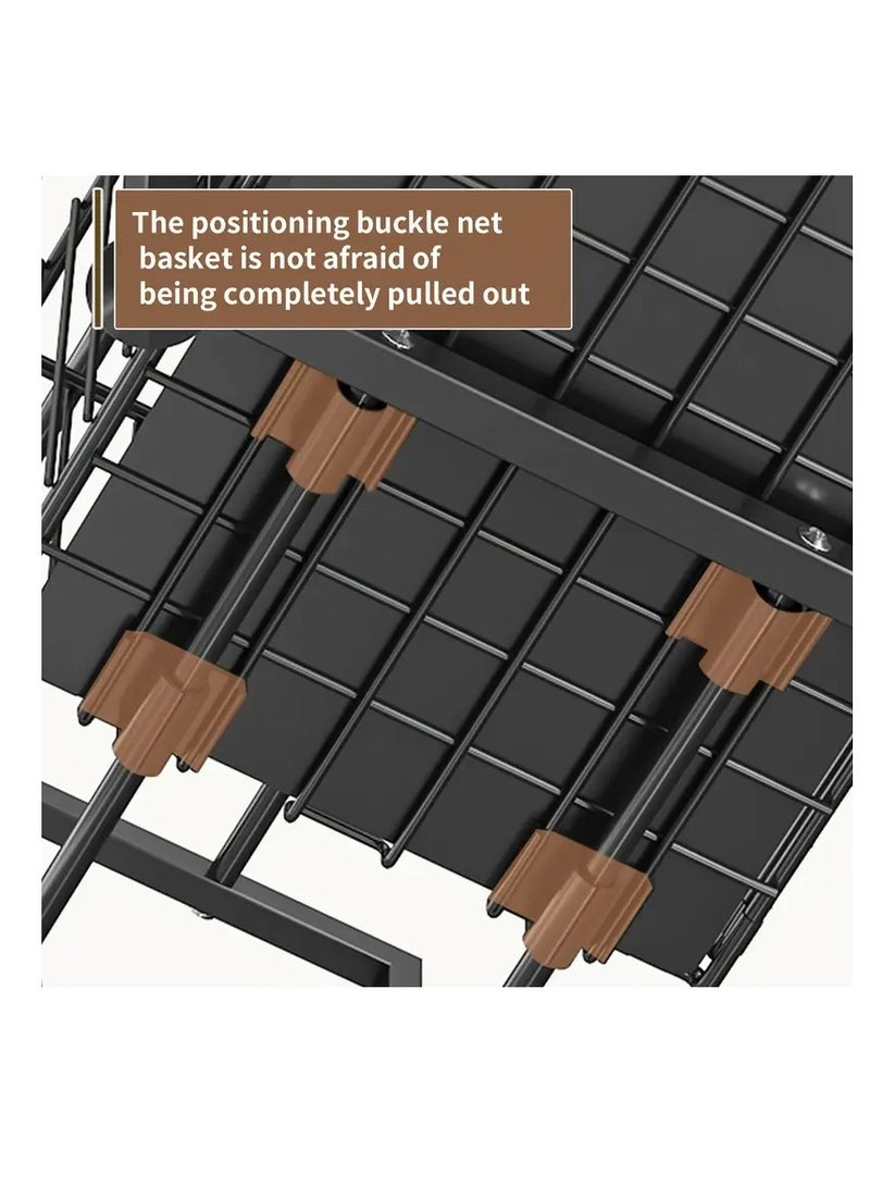 عربست تحت منظم الحوض ، L-Shape تحت منظم الحوض المطبخ والتخزين ، 2 طبقة منزلقة منظم مجلس الوزراء ، تخزين وتنظيم المطبخ ، الحمام ، التوابل (أسود ، حزمة 2) ((3.5 "+ 7") - Image 5