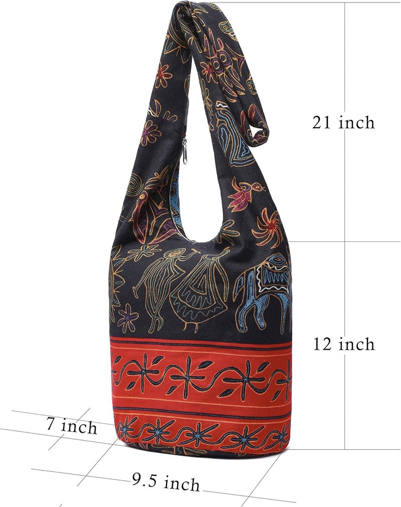 Coton Pose Women Shoulder Handbags Fashion canvas Hippie Crossbody Bags Bohemian Animal Prints Hobo Bags - Image 1