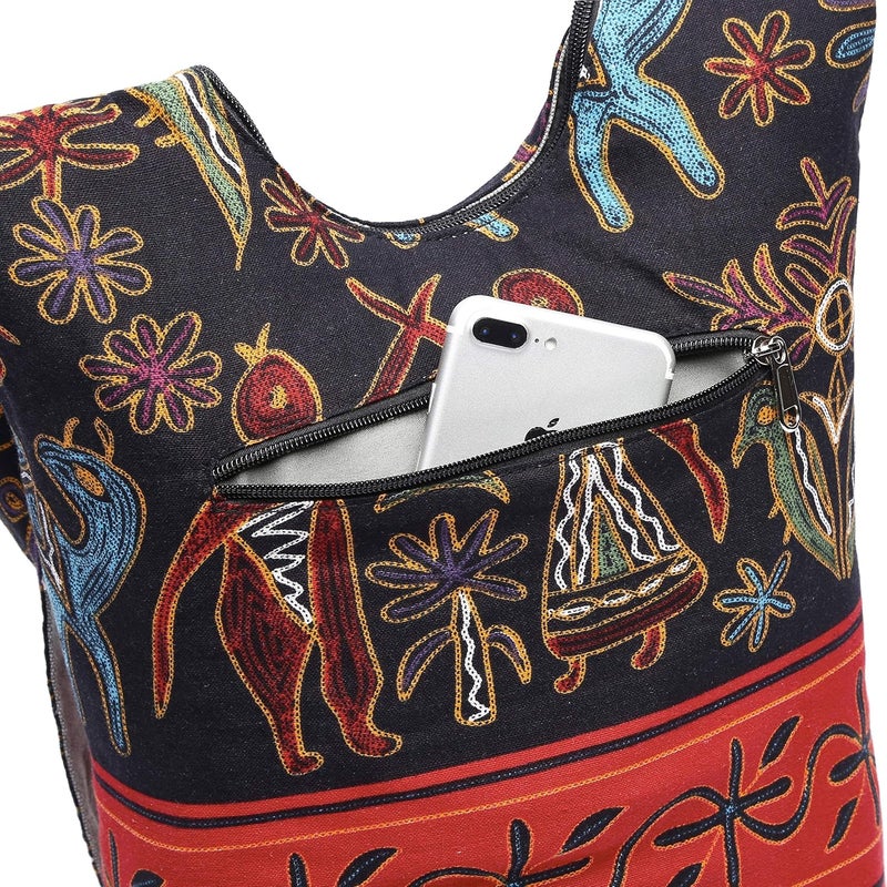 Coton Pose Women Shoulder Handbags Fashion canvas Hippie Crossbody Bags Bohemian Animal Prints Hobo Bags - Image 3