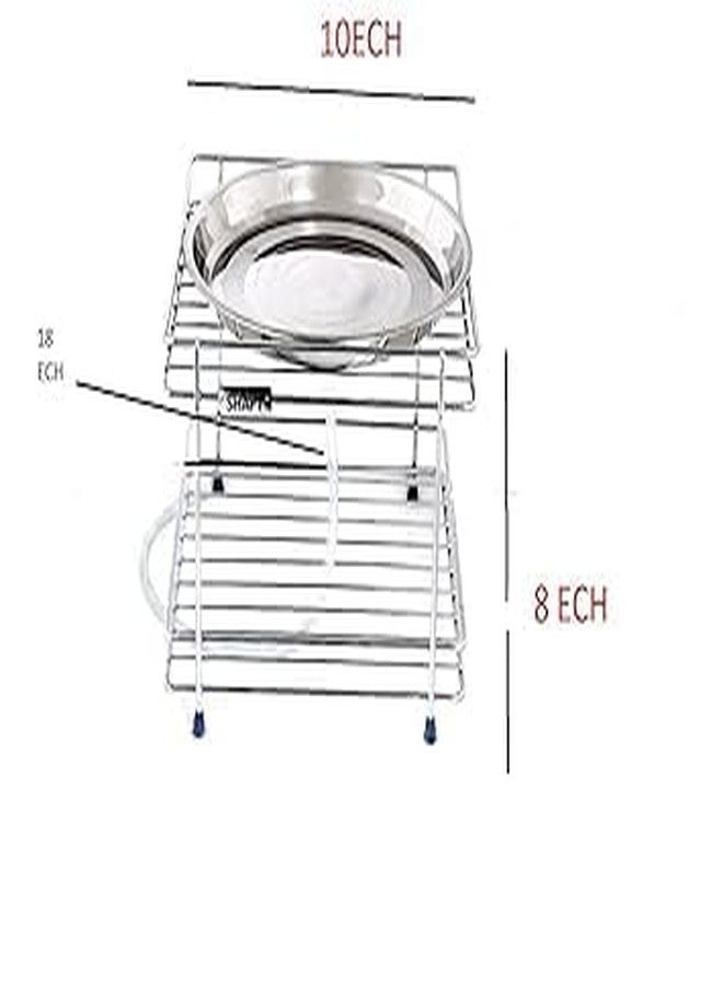 BROOKITCHEN Matka Stand for Water Pot | Pot Stand for water pot | Water Pot Stand for Kitchen| Matka Stand for Kitchen (Round Matka Stand, Silver) - Image 3