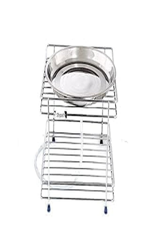 BROOKITCHEN Matka Stand for Water Pot | Pot Stand for water pot | Water Pot Stand for Kitchen| Matka Stand for Kitchen (Round Matka Stand, Silver) - Image 1