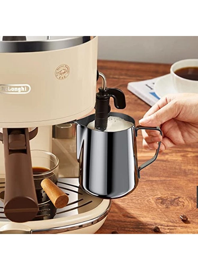 350ml Milk Bottle 304 Stainless Steel 12oz Measuring Brand Milk Bottle Cappuccino Coffee Pot Espresso Very Suitable For Coffee Lovers Latte Art Silver - Image 3