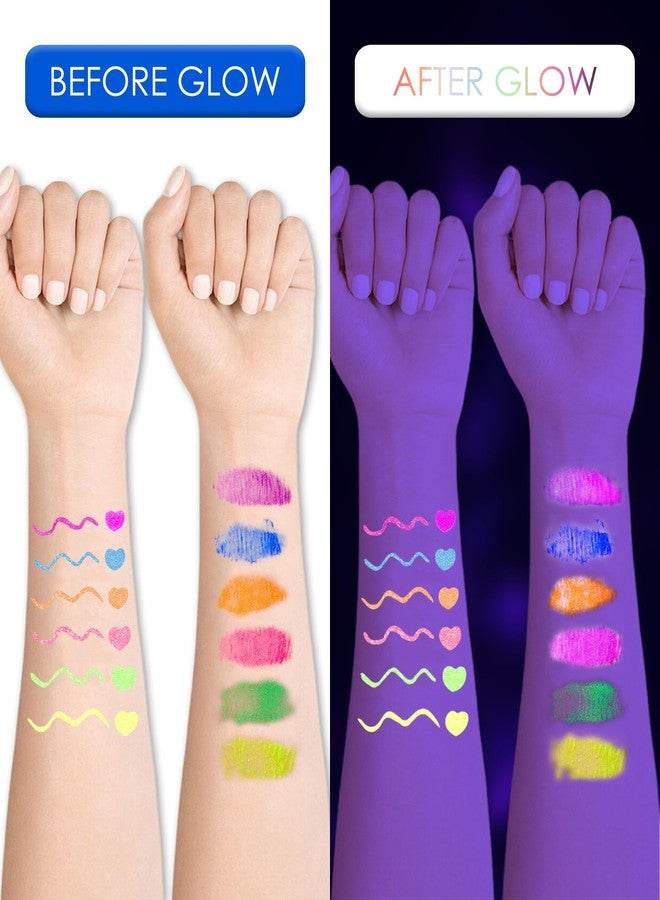 Lestpola UV Neon Purple Mascara & Eyeliner Set, Waterproof Volumizing Colored Mascara Volume and Length for Lashes Lengthening, Long Lasting Glitter Liquid Eyeliner Pencil, Halloween Glow in the Dark Makeup-01 - Image 5