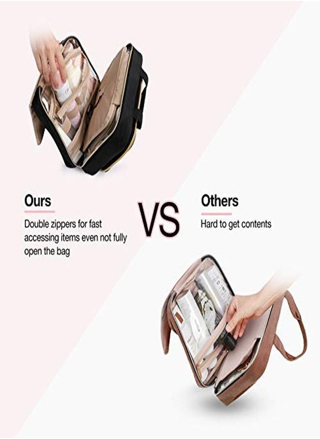BAGSMART Toiletry Bag Hanging Travel Organizer With Tsa Approved Transparent Cosmetic Bag And Detachable Makeup Pouch For Full Sized Toiletries, Medium-Black  - Image 4