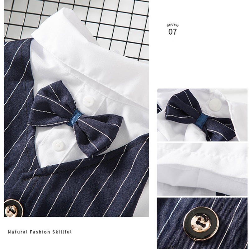 Dress Shirt Wedding Party Spring Coat Adorable Clothes for Dog Pet Cat (Navy Size XS) - Image 2