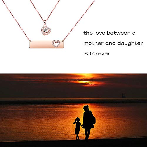 AKTAP Daughter Gifts Mother Daughter Necklace Cubic Zirconia Love Pendant Necklace Mother's Day Gift - Image 5