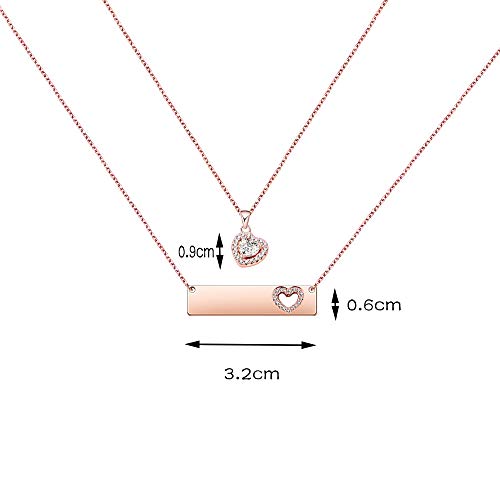 AKTAP Daughter Gifts Mother Daughter Necklace Cubic Zirconia Love Pendant Necklace Mother's Day Gift - Image 4