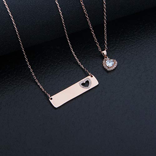 AKTAP Daughter Gifts Mother Daughter Necklace Cubic Zirconia Love Pendant Necklace Mother's Day Gift - Image 2