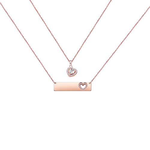 AKTAP Daughter Gifts Mother Daughter Necklace Cubic Zirconia Love Pendant Necklace Mother's Day Gift - Image 1