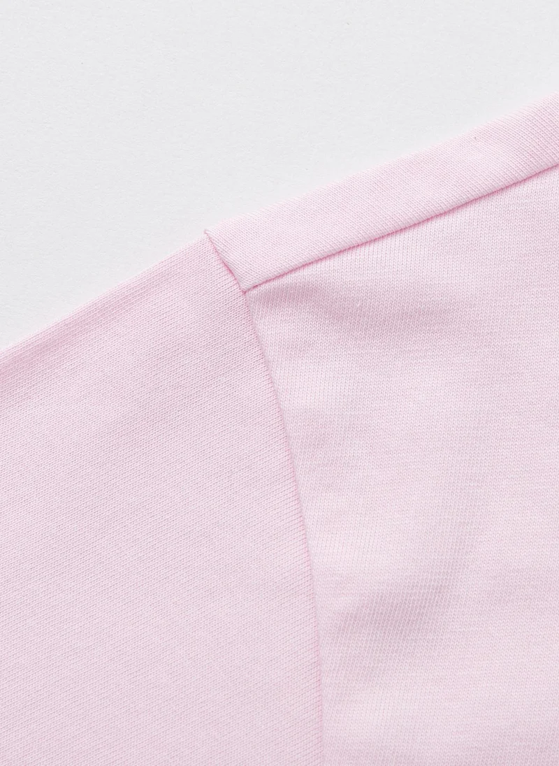 Balabala Pink Kids Unisex Round v-neck short-sleeved T-shirt  | Best Price UAE