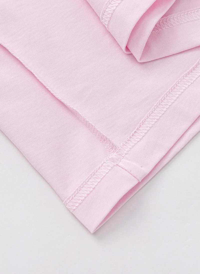 Balabala Pink Kids Unisex Round v-neck short-sleeved T-shirt  | Best Price UAE