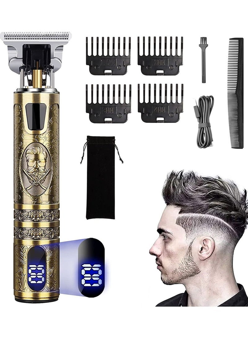 Beard Trimmer for Mens, Rechargeable Electric Hair Clippers with LCD Screen, Titanium Precision T Blade Trimmer for Families and Barber Gift - Image 1