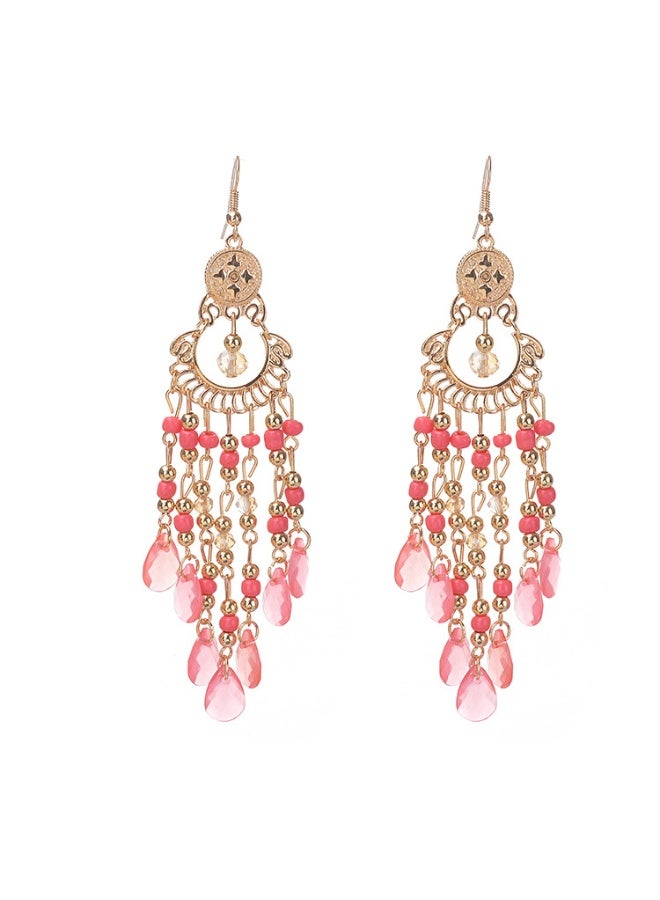 NIBEMINENT Bohemian Gemstone Tassel Earrings