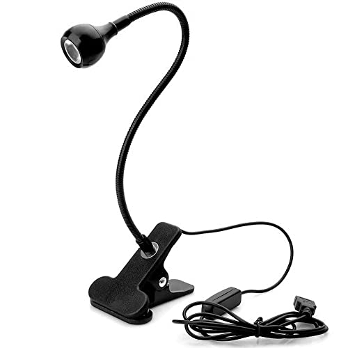 PINDIA Plastic Desk Lamp, LED Reading Light, Aglaia 4W Eye-Caring Clip-on Book Light, Flexible Neck, Perfect for Bookworms, Black - Image 1