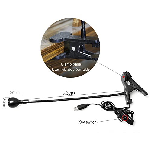 PINDIA Plastic Desk Lamp, LED Reading Light, Aglaia 4W Eye-Caring Clip-on Book Light, Flexible Neck, Perfect for Bookworms, Black - Image 2