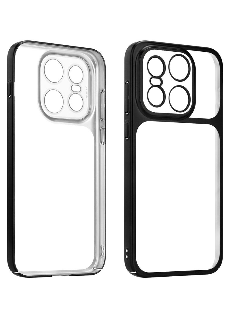 CATANES Electroplated PC Case for OnePlus 15 - Raised Camera Guard and Shock-Absorbing Edges with Privacy Screen Protector - Clear - Side Black - Image 3