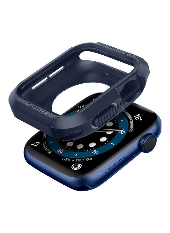 NIBEMINENT Rugged Armor Case Cover for Apple Watch Series 7 (41mm) and 6/SE/5/4 (40mm) Navy Blue - Image 1
