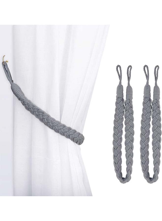 Antikiano Curtain Tiebacks Macrame Holdbacks, 2pcs Cream-Colored Bohemian Home Decoration - Image 1