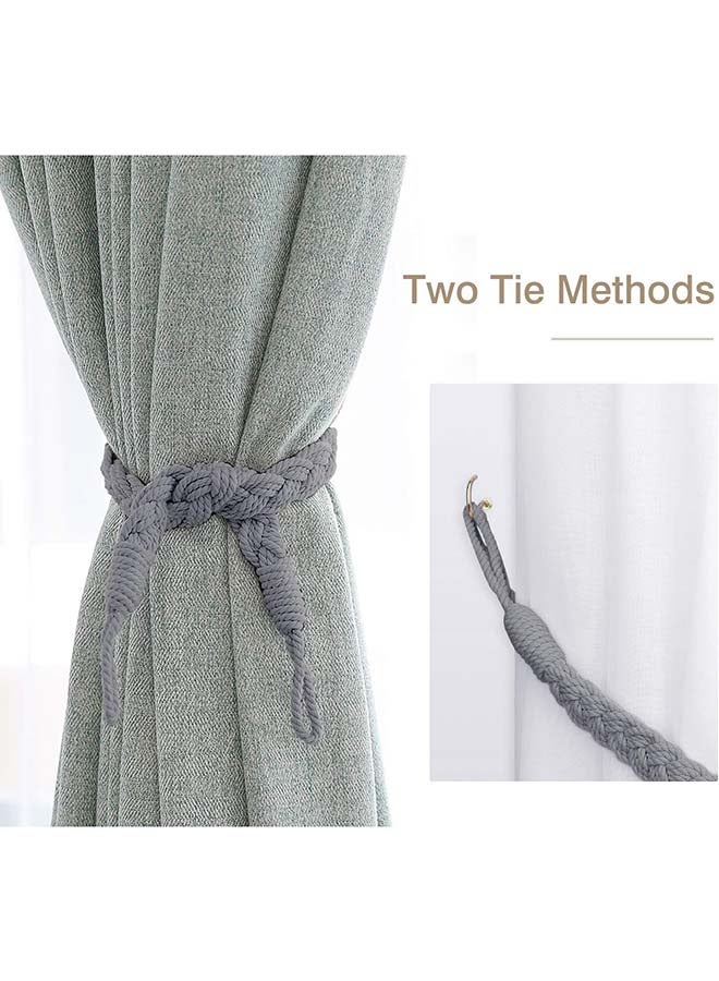 Antikiano Curtain Tiebacks Macrame Holdbacks, 2pcs Cream-Colored Bohemian Home Decoration - Image 2