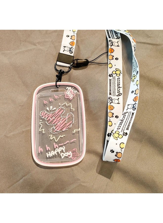 NIBEMINENT 1 - Piece Puppy Kpop Photo Card Holder Pendant Key Chain ID Badge Holder ID Card Holder Photo Card Protector for School ID Office ID Access Card for Women Girls