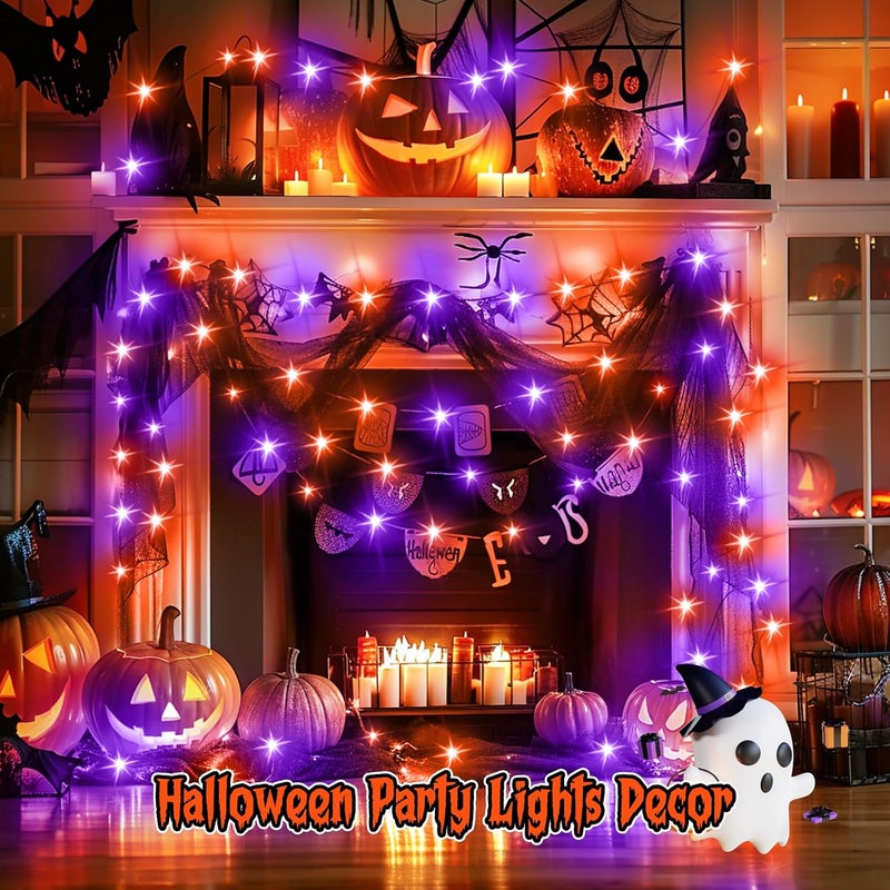Brightown 12 Pack Purple Orange Fairy Lights Battery Operated String Lights - 7ft 20 LED Waterproof Short Micro Firefly Light for Halloween Decor, Pumpkin DIY Craft, Paper Lantern Decoration - Image 3