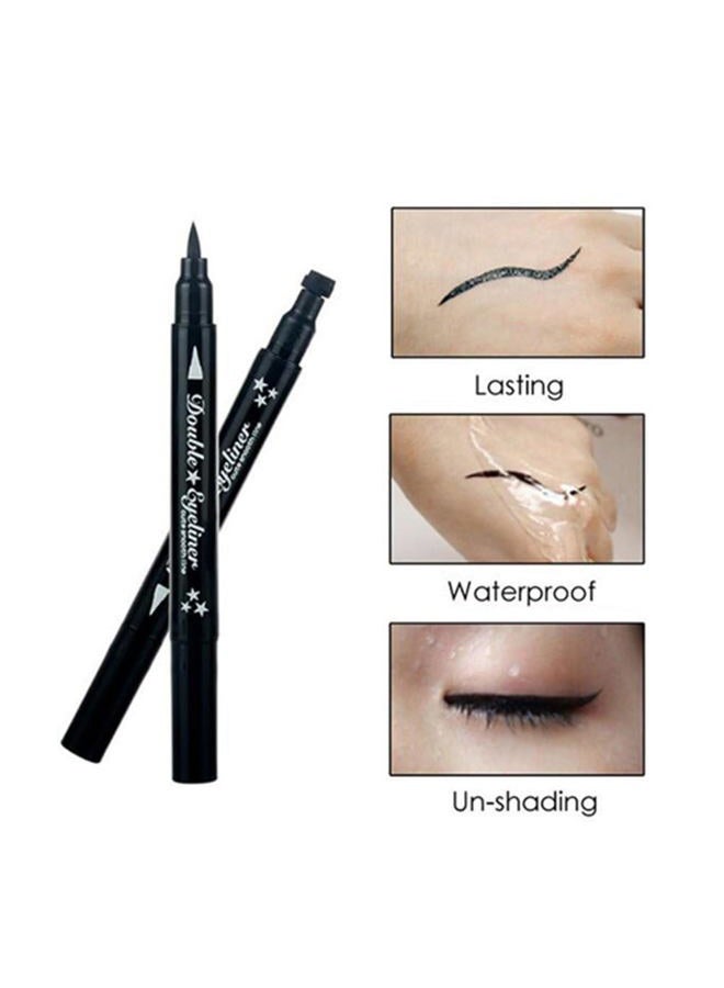 Pinkiou 2 in 1 Double-headed Liquid Eyeliner Pen Stamp Super Slim Gel Felt Tip High Pigment Black Waterproof Smudgeproof Long Lasting Makeup Tool(Heart) - Image 5