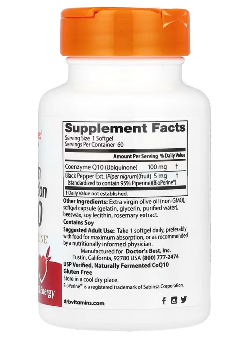 Doctor's BEST High Absorption CoQ10, 60 Softgels  - Image 3