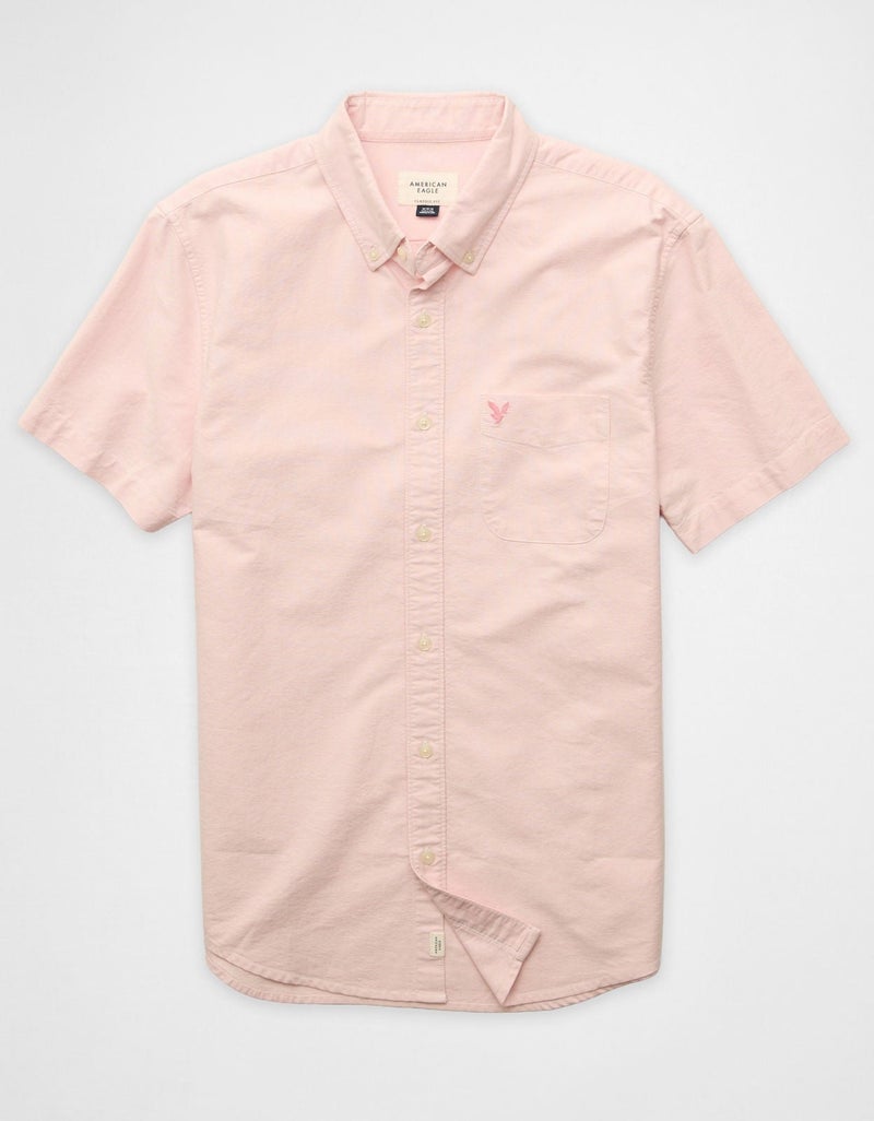 American Eagle AE Short-Sleeve Classic Fit Button-Up Shirt - Image 4