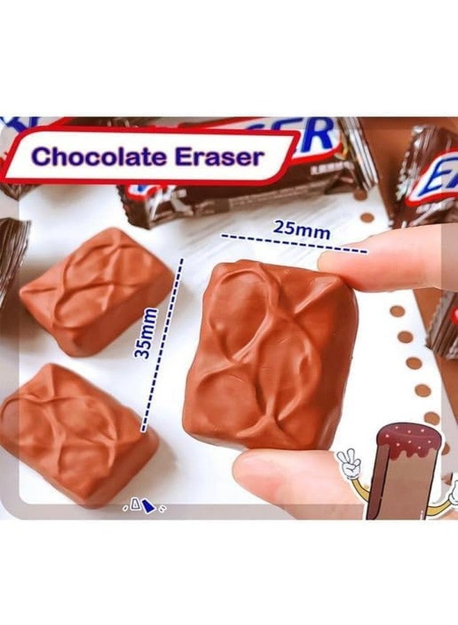 SID MAGIC Chocolate Candy Bar Erasers for Kids - Pack of 4 - Fun Novelty Stationery for School & Office Use - Realistic Chocolate Look - Non-Toxic & Smudge-Free - Image 2