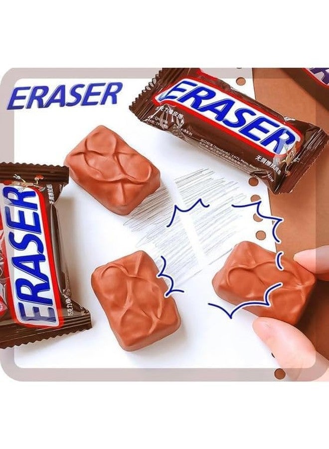 SID MAGIC Chocolate Candy Bar Erasers for Kids - Pack of 4 - Fun Novelty Stationery for School & Office Use - Realistic Chocolate Look - Non-Toxic & Smudge-Free - Image 5
