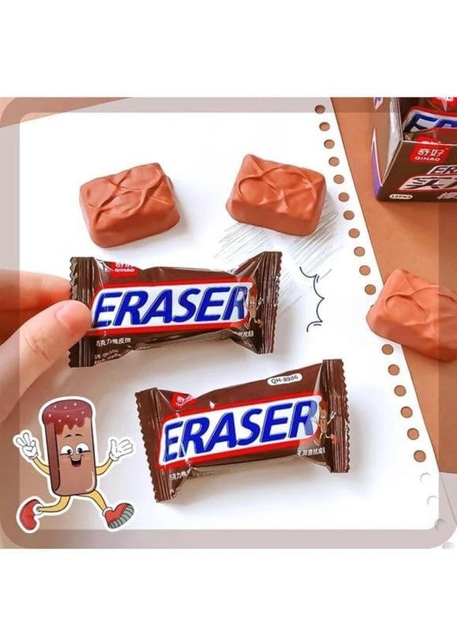SID MAGIC Chocolate Candy Bar Erasers for Kids - Pack of 4 - Fun Novelty Stationery for School & Office Use - Realistic Chocolate Look - Non-Toxic & Smudge-Free - Image 3