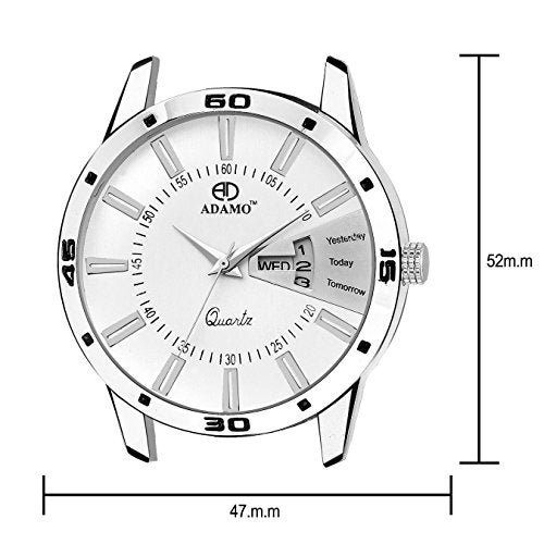 ADAMO Legacy White Dial Day & Date Men's & Boy's Watch A820SM01 - Image 3