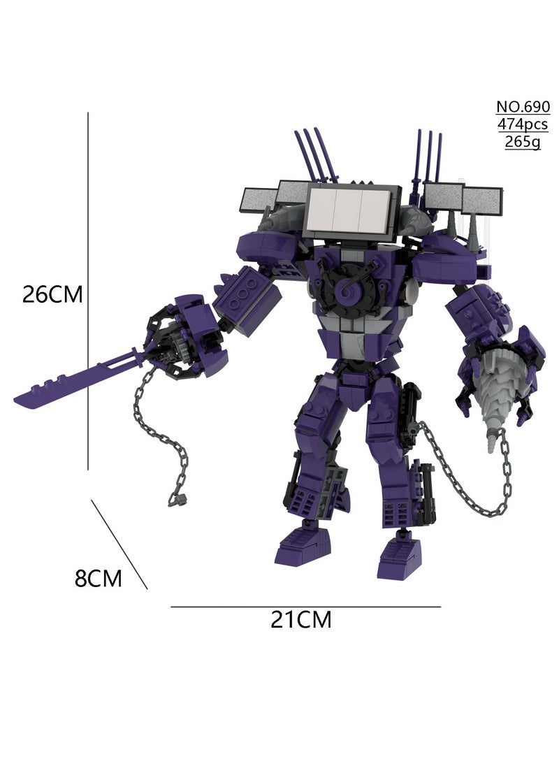 General Man Toy Building Blocks 474Pcs Titan Drill TV Man Toy Ideas Toys Battle Horror Game Model Ideas Toys Gifts for Adult & Kids  - Image 1