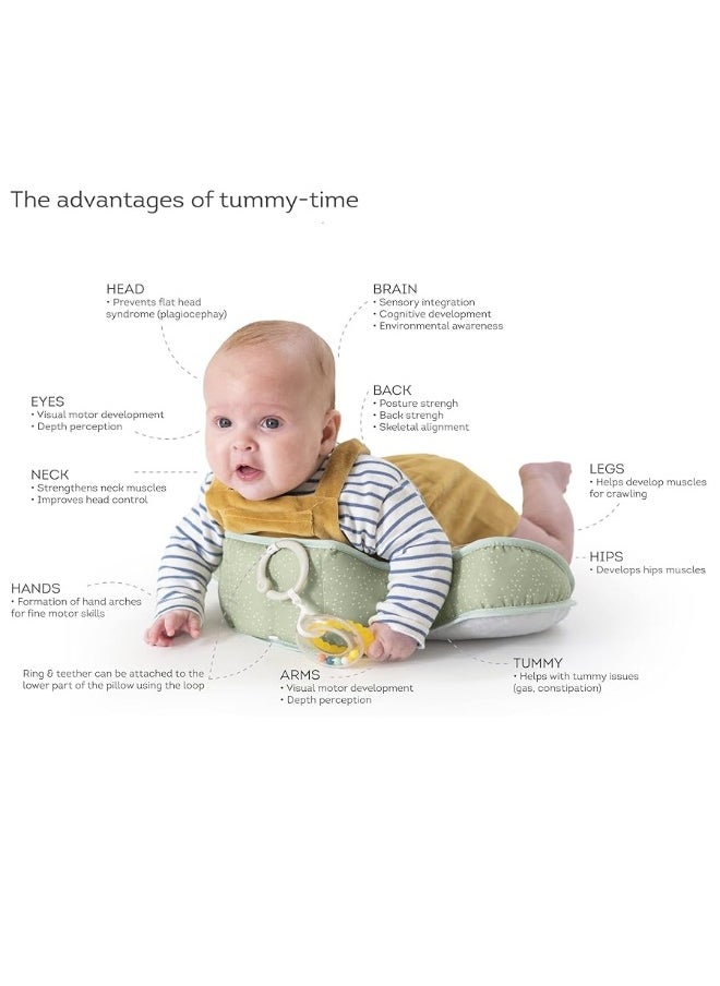 Taf Toys Taf Toys Tummy Time Pillow with Detachable Toys Support for Newborn & up, Develops Muscles for Crawling Montessori Sensory Crawling Toy for Infant Newborn Toddler Tummy Time Toys 0-6 Months Babies  - Image 1