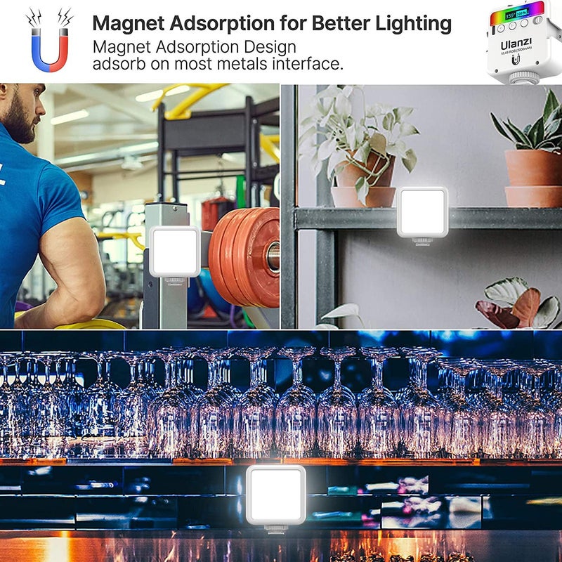 ULANZI VL49 RGB Video Lights White, LED Camera Light 360Â° Full Color Portable Photography Lighting w 3 Cold Shoe, 2000mAh Rechargeable CRI 95+ 2500-9000K Lamp Support Magnetic Attraction - Image 4