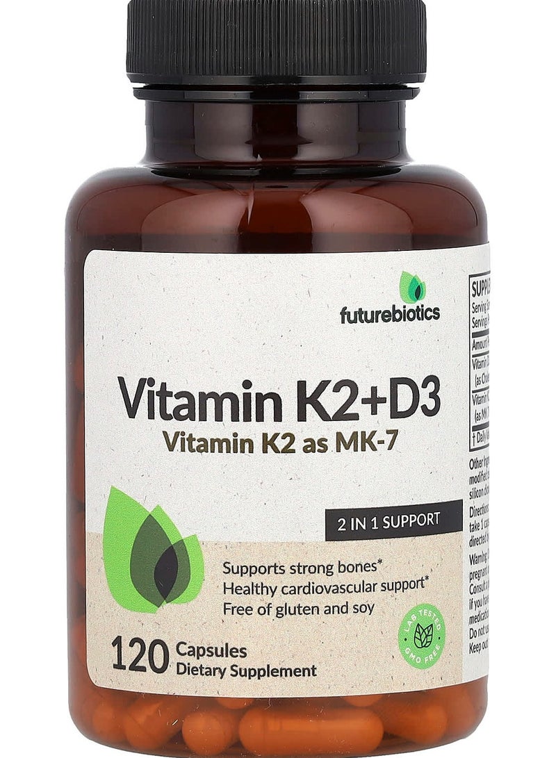 Futurebiotics فيتامين K2 + D3 ، 120 كبسولة