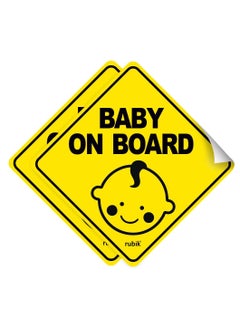 Baby on Board Car Sign Self Adhesive Sticker, 2pcs Reflective Kids Safety Warning Cute Design for Car Rear Window Bumper Universal Fit 12x12cm - pzsku/Z5D8D1C2DDCD19A381198Z/45/_/1733399048/9cce9b8f-4898-4c0a-aa67-98e0b78d56aa