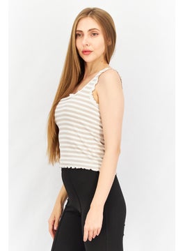 BB Dakota by Steve Madden Women Square Neck Sleeveless Tank Top, Ivory  - Image 3