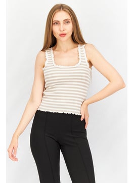 BB Dakota by Steve Madden Women Square Neck Sleeveless Tank Top, Ivory  - Image 1