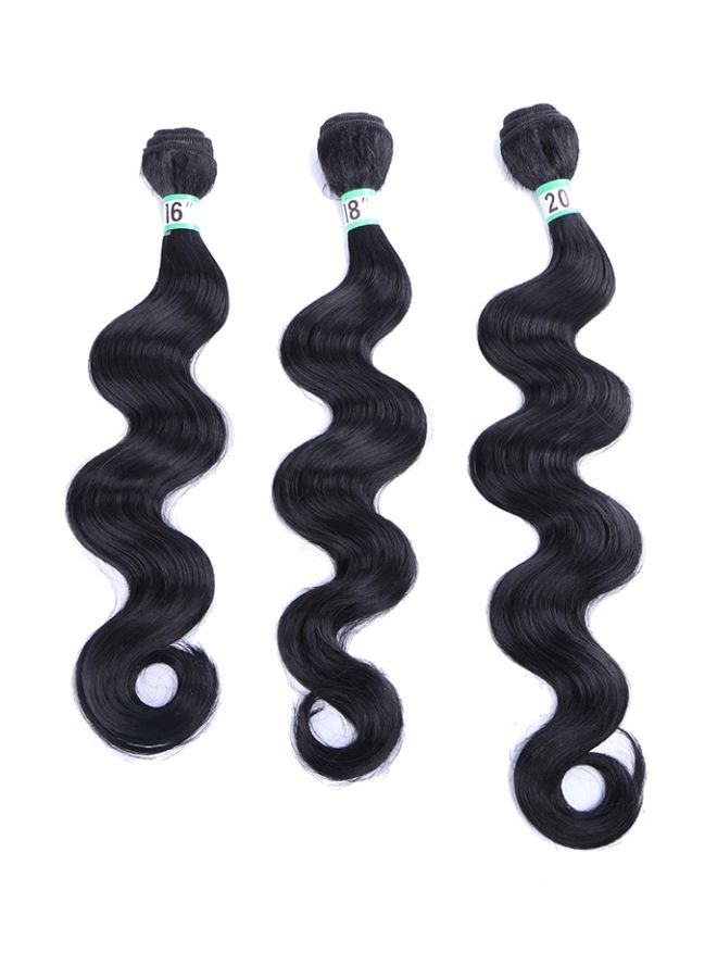 NIBEMINENT 3-Piece Hair Extension Black