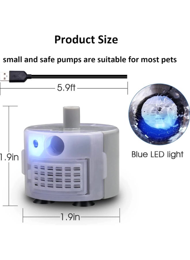 منى للألعاب مضخة نافورة مياه القطط تعمل بمنفذ USB، مضخة بديلة صامتة لنافورة الحيوانات الأليفة المصنوعة من الستانلس ستيل سعة 3.2 لتر، مقاومة للماء IP68، منخفضة الطاقة 1.5 واط وسهلة التنظيف - Image 5