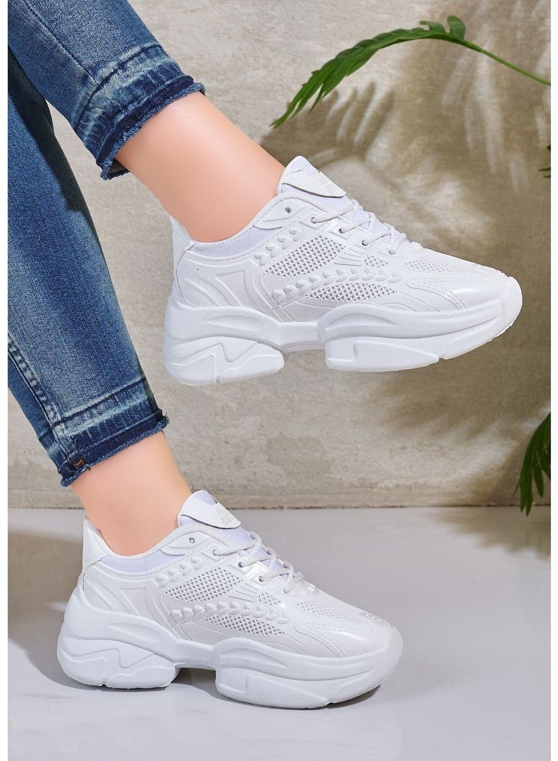 Women fashion sneakers -white - Image 1