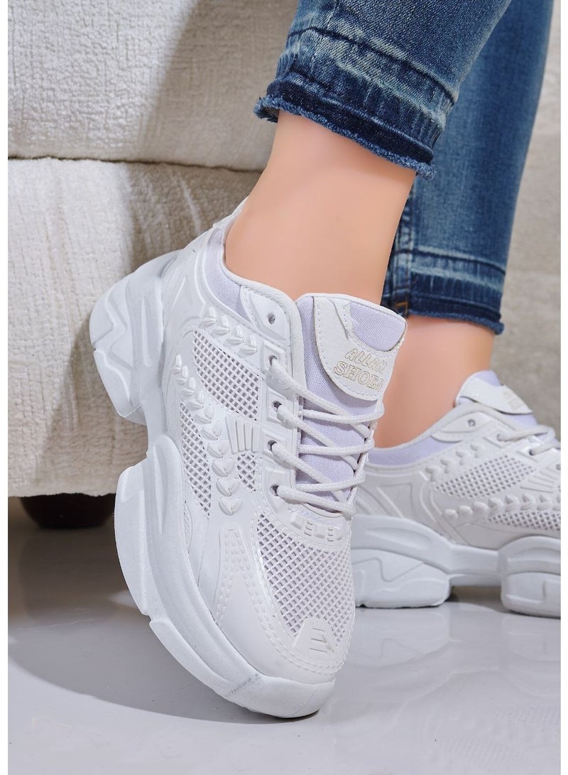 Women fashion sneakers -white - Image 2