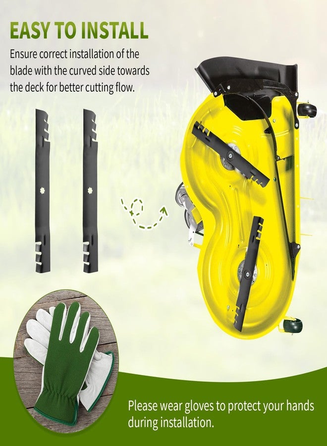Fourtry GX22151 Mower Blades Compatible with John Dee re 42" Deck Riding Mowers, Gator Mulching Blades Fit for John Dee re 102 115 125 135 D130 D100 D105, Replace GY20850 AM141033, 2 Pack - Image 5