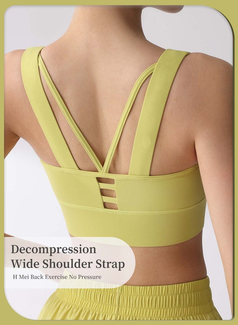 Moovant Highly Shockproof Sports Underwear for Women Front Zipper Yoga Top Vest Bra Fixed Cup Running Yoga Exercise Fitness Underwear  - Image 4