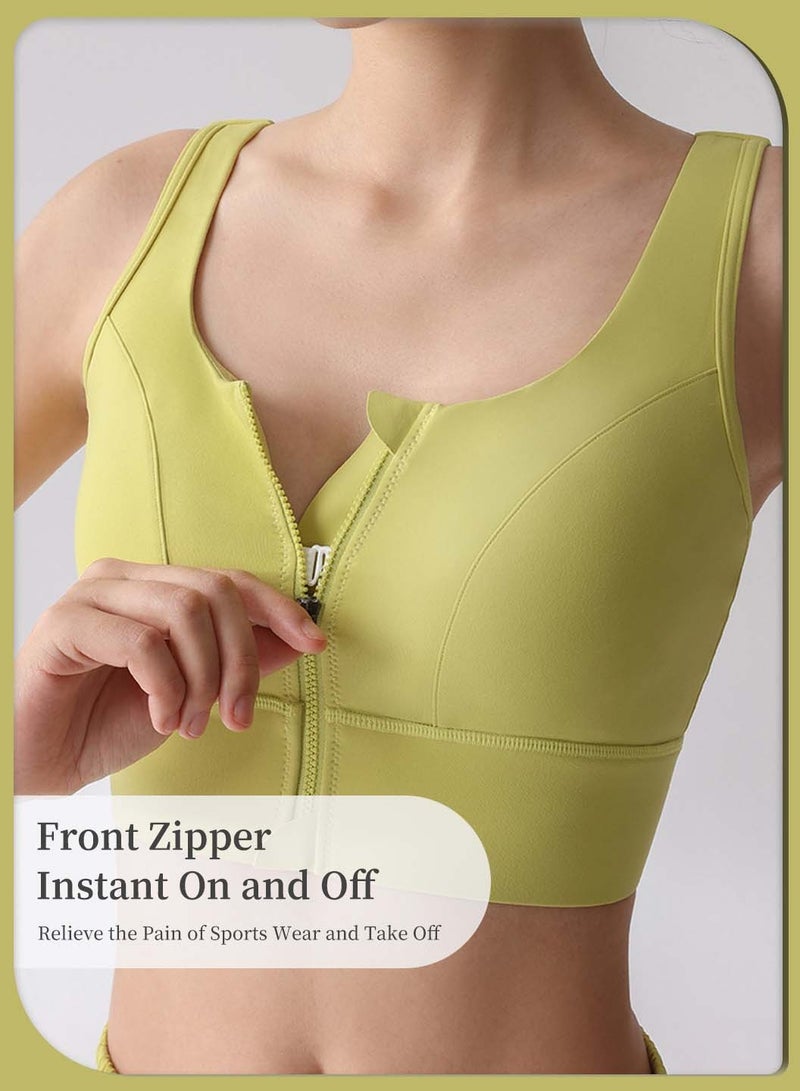 Moovant Highly Shockproof Sports Underwear for Women Front Zipper Yoga Top Vest Bra Fixed Cup Running Yoga Exercise Fitness Underwear  - Image 5