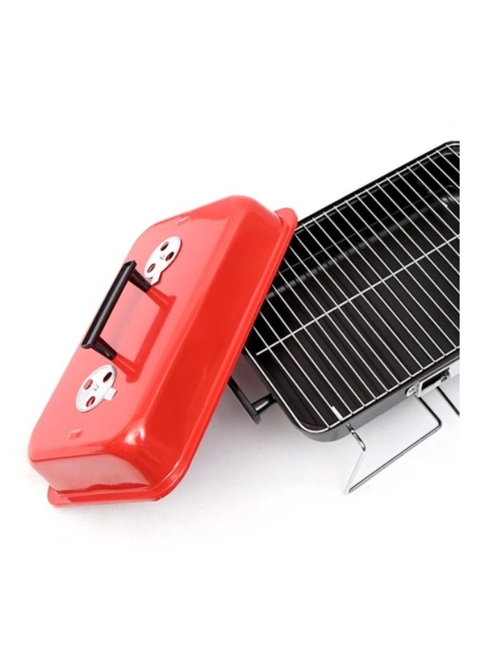 إسكدنيا شواية شواء الفولاذ المقاوم للصدأ شواية فحم مع غطاء قابل للطي دائم في الهواء الطلق التخييم المنزلي شيش كباب م شواء للطبخ في الهواء الطلق نزهة فناء خلفي فناء التخييم الطبخ رمضان اجتمع معا - Image 4