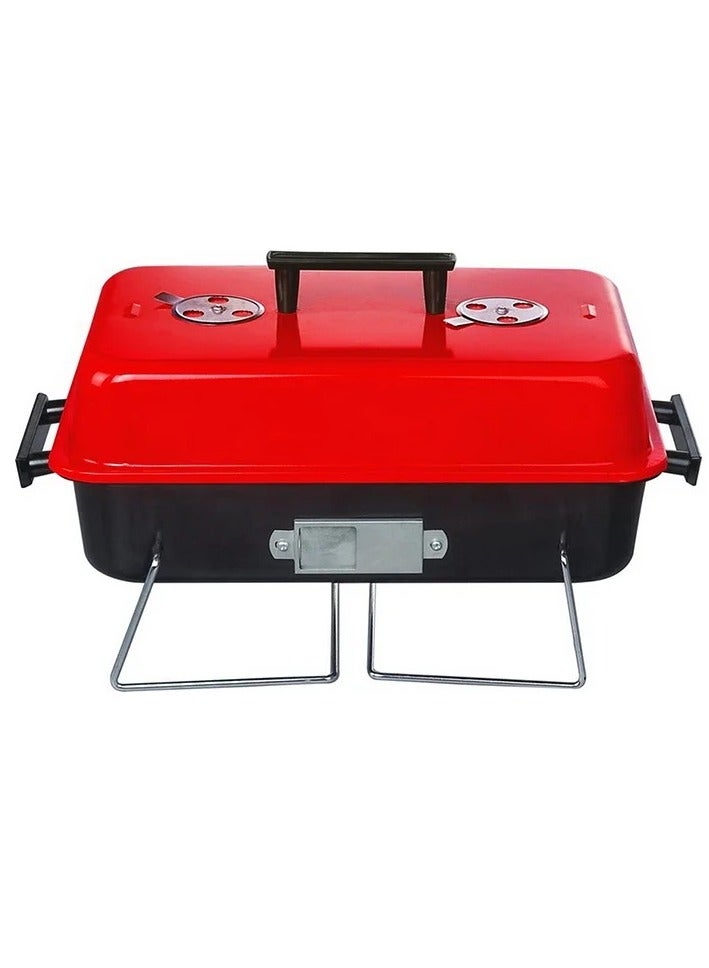 إسكدنيا شواية شواء الفولاذ المقاوم للصدأ شواية فحم مع غطاء قابل للطي دائم في الهواء الطلق التخييم المنزلي شيش كباب م شواء للطبخ في الهواء الطلق نزهة فناء خلفي فناء التخييم الطبخ رمضان اجتمع معا - Image 1