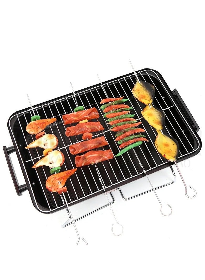 إسكدنيا شواية شواء الفولاذ المقاوم للصدأ شواية فحم مع غطاء قابل للطي دائم في الهواء الطلق التخييم المنزلي شيش كباب م شواء للطبخ في الهواء الطلق نزهة فناء خلفي فناء التخييم الطبخ رمضان اجتمع معا - Image 3